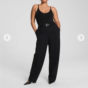 SPANX Black High-Waisted Belted Trousers